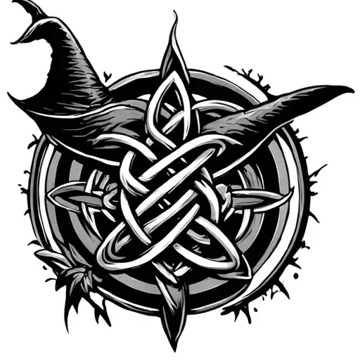 Witches Knot Surrounded By A Circle Simbolizing A New Link More Than This Life