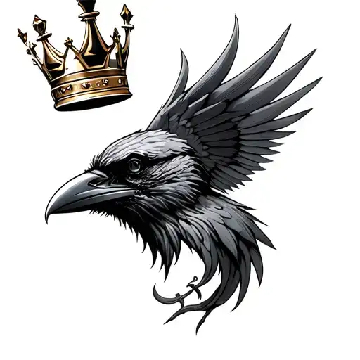 Raven Wing And Chess King Crown