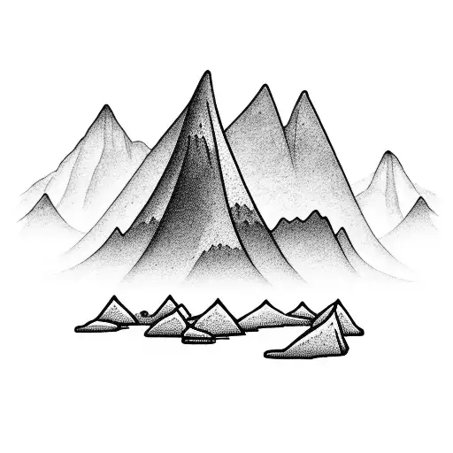 Mountains Over A Beach