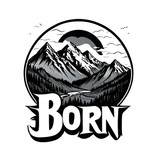 Letter Born Different With Mountains In The Background With A Top Of Top Of It