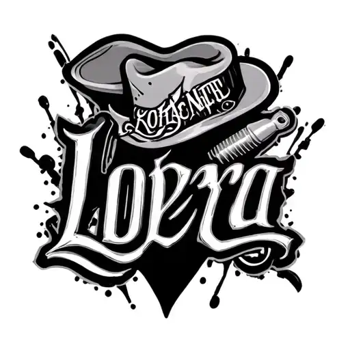 Last Name Loera Spelled With Gangster Freestyle In The Background