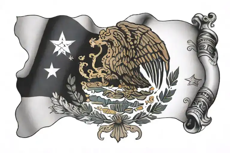 Mexican Flag With Last Name Incorporated