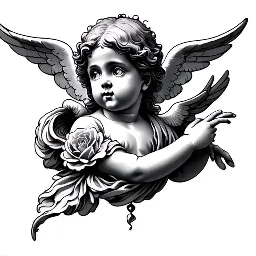 Cherub Hand Tattoo Design