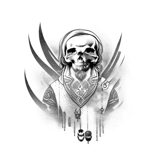 A Nordic Style God With A Raven And Skull