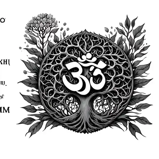 Quote Forearm Sleeve With Ohm Sign And Tree Of Life