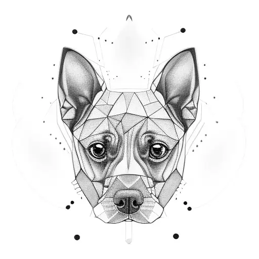 Geometric Dog Face With Paw