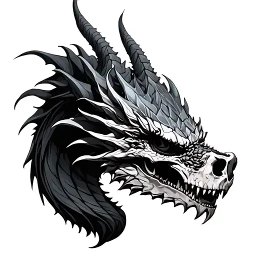 Dragon With Skull