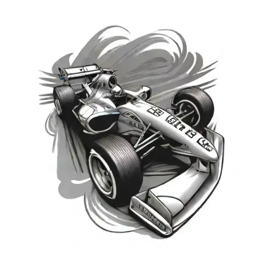 A Sleek Formula 1 Car Racing Around A Track