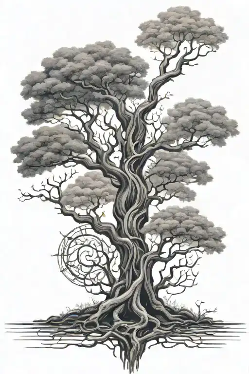 Tree With Spaces For Names Intertwined