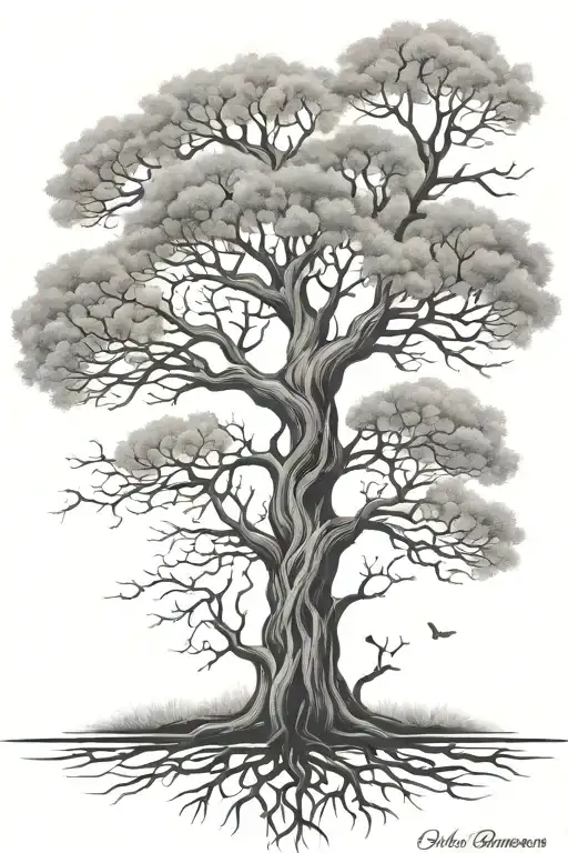 Tree With Spaces For Names Intertwined