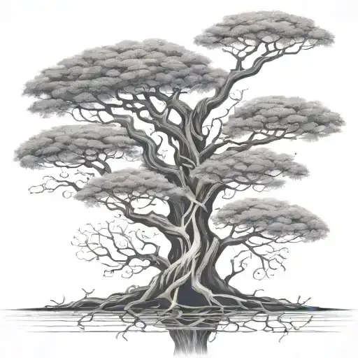 Tree With Just Branches Intertwined With Spaces For Names