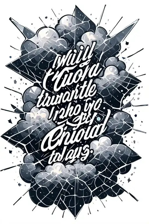 Broken Glass Will Glitter Quote With Sparkly Clouds And Line Work