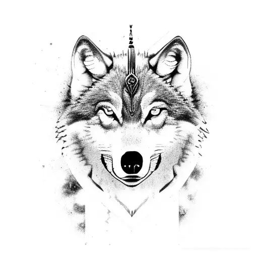 A Wolf With The Sagittarius Zodiac Sign And The Number 1212