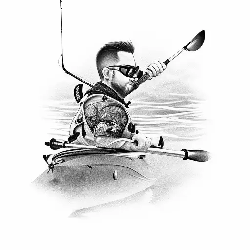 Kayak Fishing With Fishing Rod