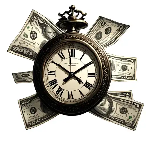 Money Mounted On A Clock