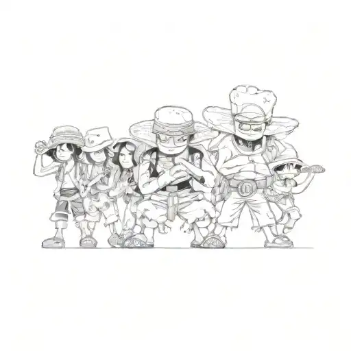A Group Of Characters From One Piece