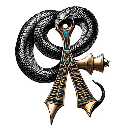 Egyptian Ankh With Snake