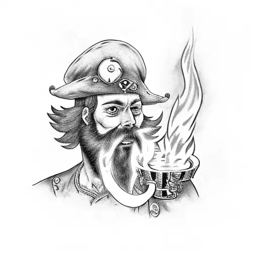 Blackbeard With A Pipe And Fire