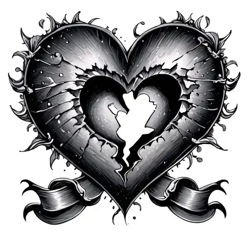 Broken Heart Symbolizing Love