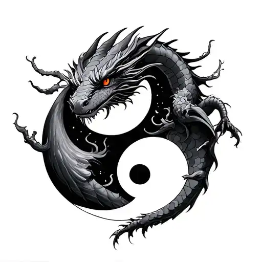 Dragon On Yin Yang Sol Y Luna