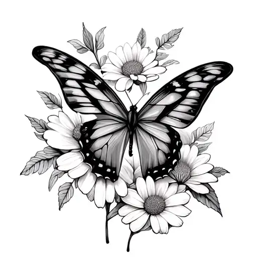 May Birth Flower And Butterfly Criss Cross