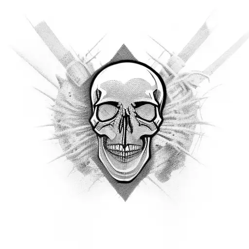 Skull Barbed Wire Black