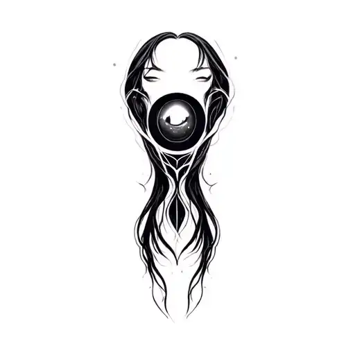 Coverup Space Curvy Woman Face Eyes Closed