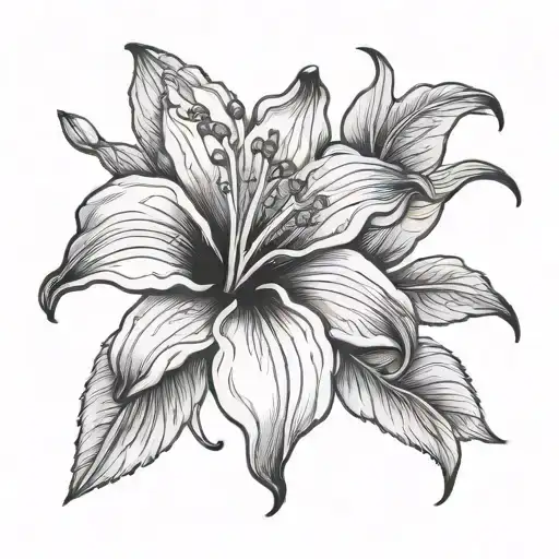 Lily Flower Intertwined Hibiscus Flower