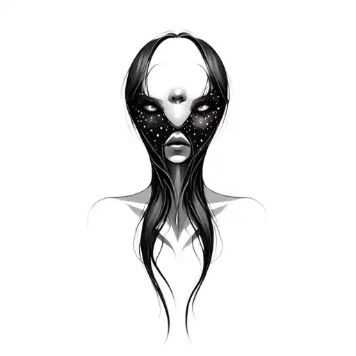 Coverup Space Curvy Woman Face Eyes Closed