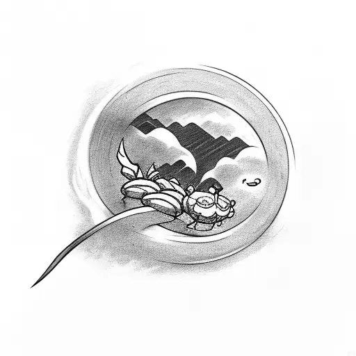 Katana Avec Un Croissant De Lune