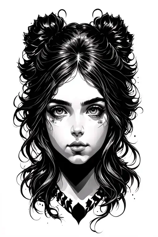 Girl Head Dark Religious