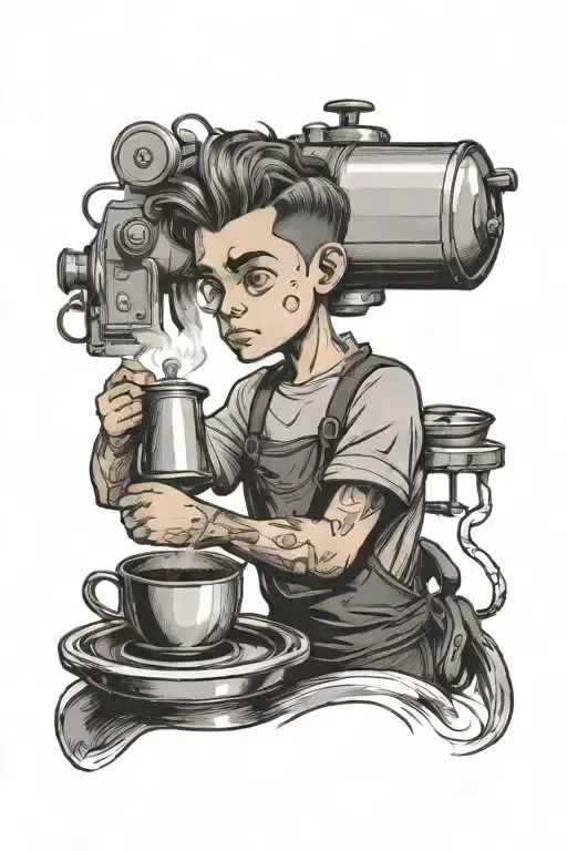 Future Barista Boy Brewing Coffee