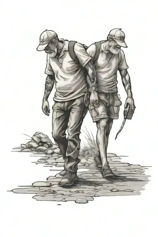 Father And Son Walking