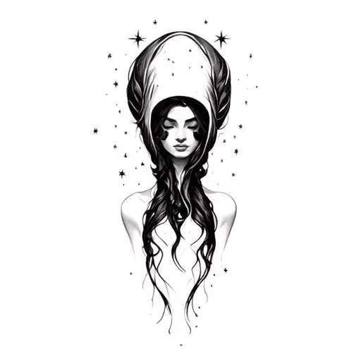 Coverup Space Curvy Woman Face Eyes Closed Stars