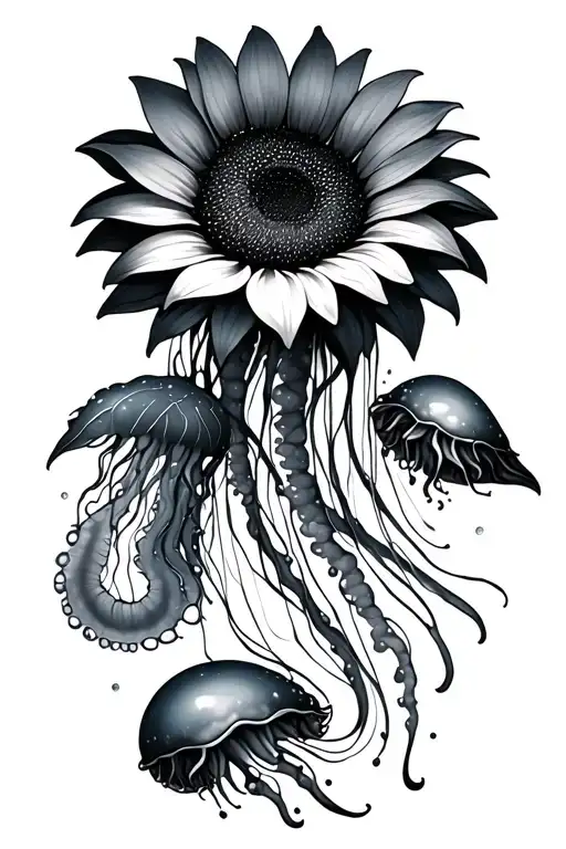 Jelly Fish And Sunflower
