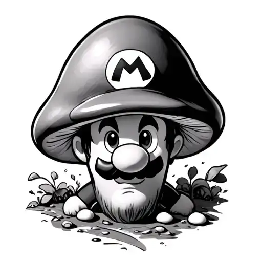 Mario Makes A Tattoo Mushroom From The Game Mario