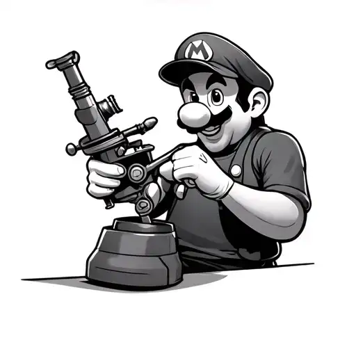 Mario Holds A Tattoo Machine In His Hand And Makes A Tattoo For Friends