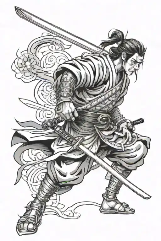 Samurai And Katana Sword