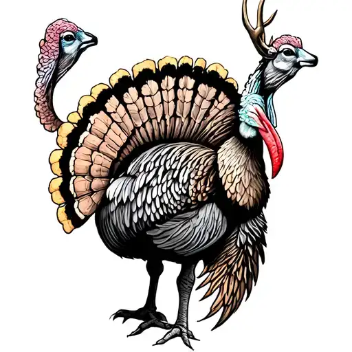 Turkey And Deer