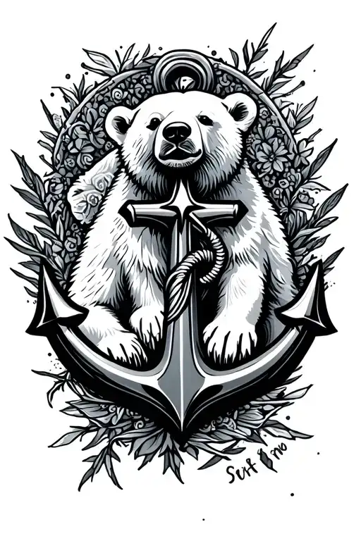 Marina Anchor With A Polar Bear Star