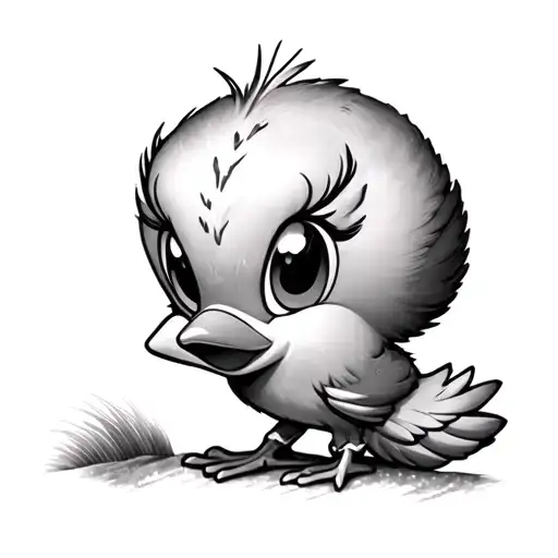 Generate Me A Pencil Drawing Of A Detailed Tweety Bird With The Name Tracy Miller At The Top Of It
