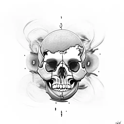 Skull Melting Into An Hourglass