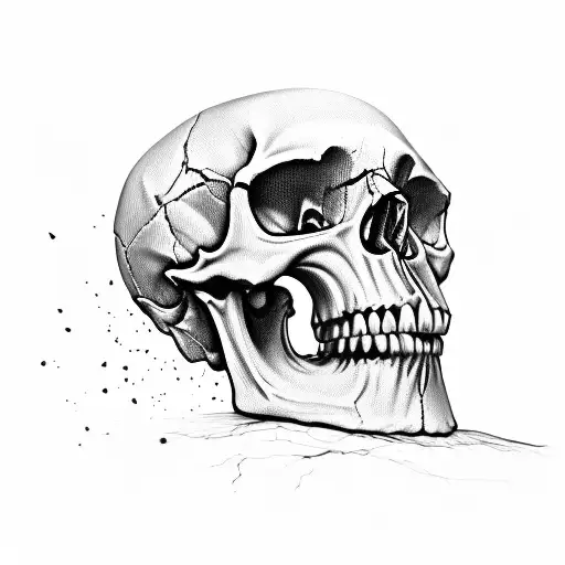 Skull Melting Into An Hourglass