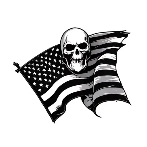 American Flag And Grim Reaper