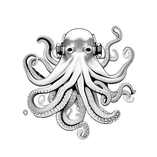 Octopus With Deep Diving Helmet