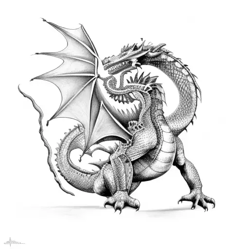 A Fire-breathing Dragon Playing A Musical Instrument