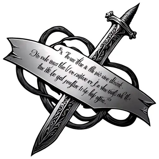 Sword With Bible Verse As The Blade