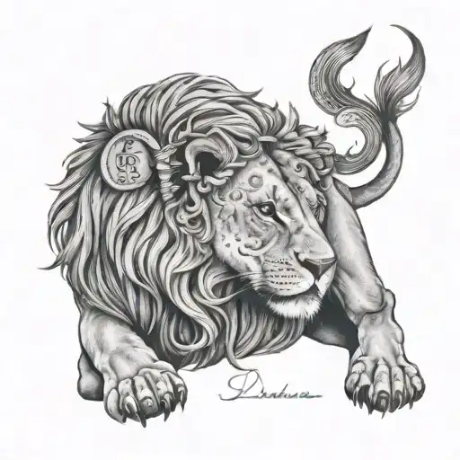 Female Lion With Writing Non Desistas Non Exieris