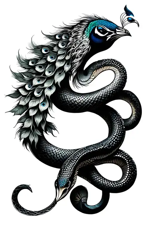 Peacock And Snake Wrapped