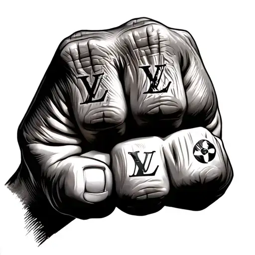 Closed Fist With Louis Vuitton Logo On Knuckles N The Background